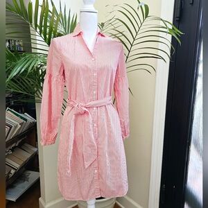 Striped Long Sleeve Pink Shirt Dress NWOT